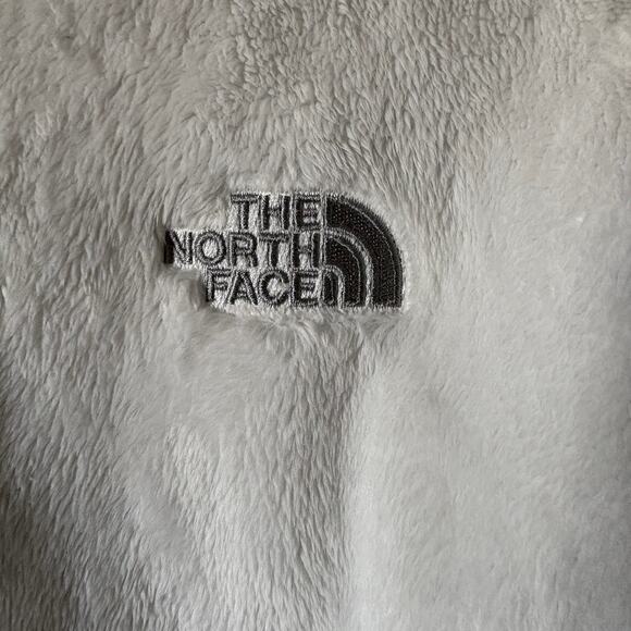 North Face SWomens Large Ositi Fuzzy Fleece Mock neck full zip Cream - Picture 3 of 7